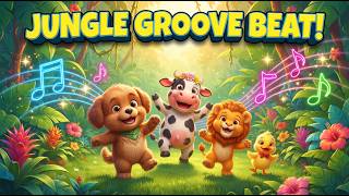 The Jungle Groove Beat! 🕺 (Cute Animal Sounds Dance Song for Kids) #kidssongs #cartoonsforkids #kids