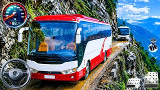 Extreme Dangerous Mountain Bus Driving 2026 Impossible Cliff Road Challenge | Bus Simulator GamePlay screenshot 1