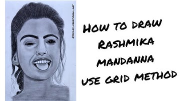 How to draw rashmika mandanna use grid method | portrait drawing tutorial (face shading) part 2