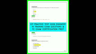 EIT Practice Test 2026 | Engineer in Training Exam Questions &amp; FE Exam Certification Prep Video 26