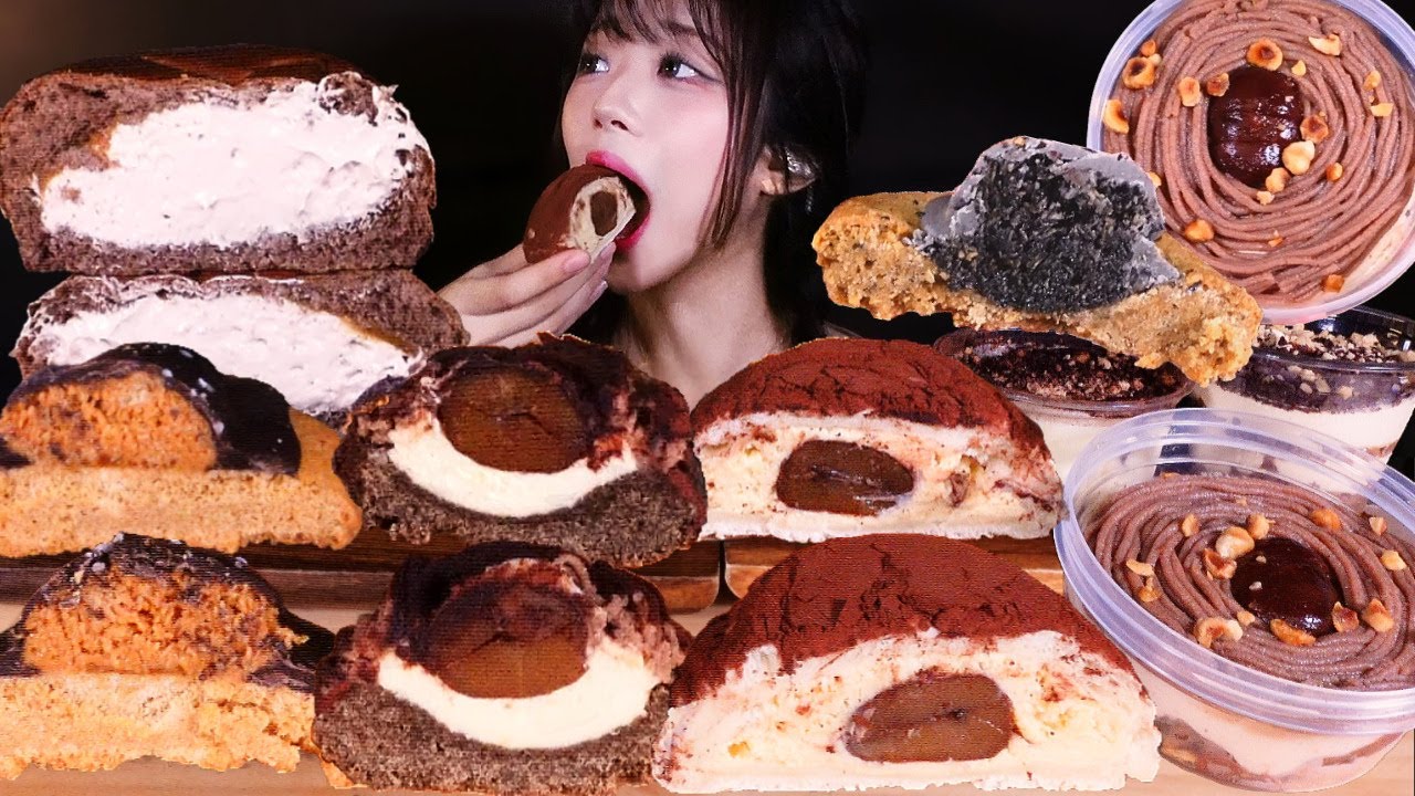 꼬숩 달달 밤티라미수 특집🌰밤티라미수부터 브레드푸딩 쿠키 크림빵 쫀득빵까지 디저트 먹방 리얼사운드 MONTBLANC CHESTNUT DESSERTS MUKBANG ASMR
