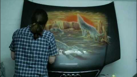 Airbrush: Scorpion Sun And Wolf