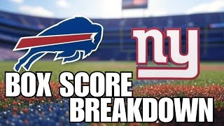 Buffalo Bills VS New York Giants Box Score Breakdown! | NFL Preseason Game 1 2025