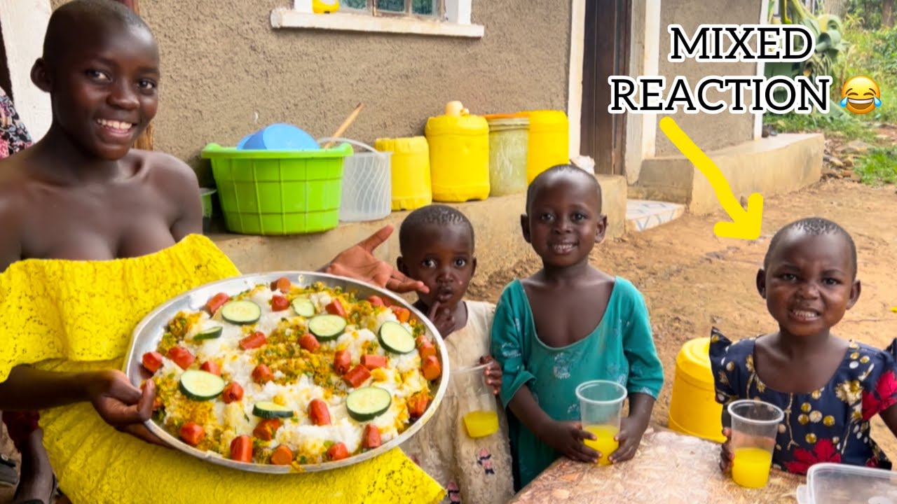 African Village Girl Cooks American Dish For Abandoned Triplets For The First Time! 