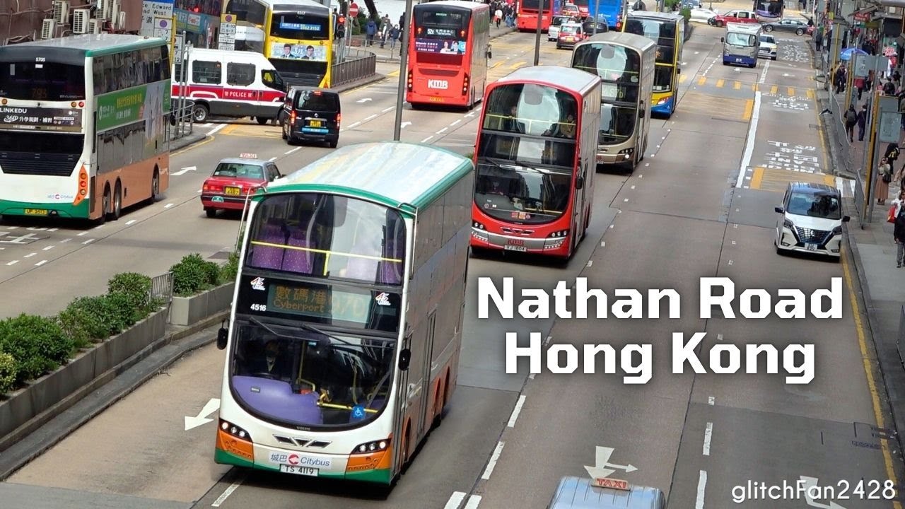 Double Decker Buses on Nathan Road, Hong Kong 2024