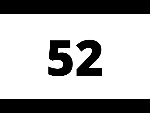 52 Second Countdown Timer White Screen With Sound Effect