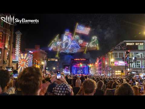 1,000 Drones in Nashville! Let Freedom Sing! Music City 2026 | Sky Elements Drone Shows