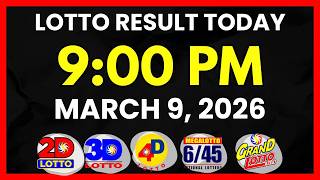 Lotto Result Today 9PM Draw March 9, 2026 | 2D, 3D Swertres, 4D, 6/45,  6/55, PCSO#lottoresult screenshot 1