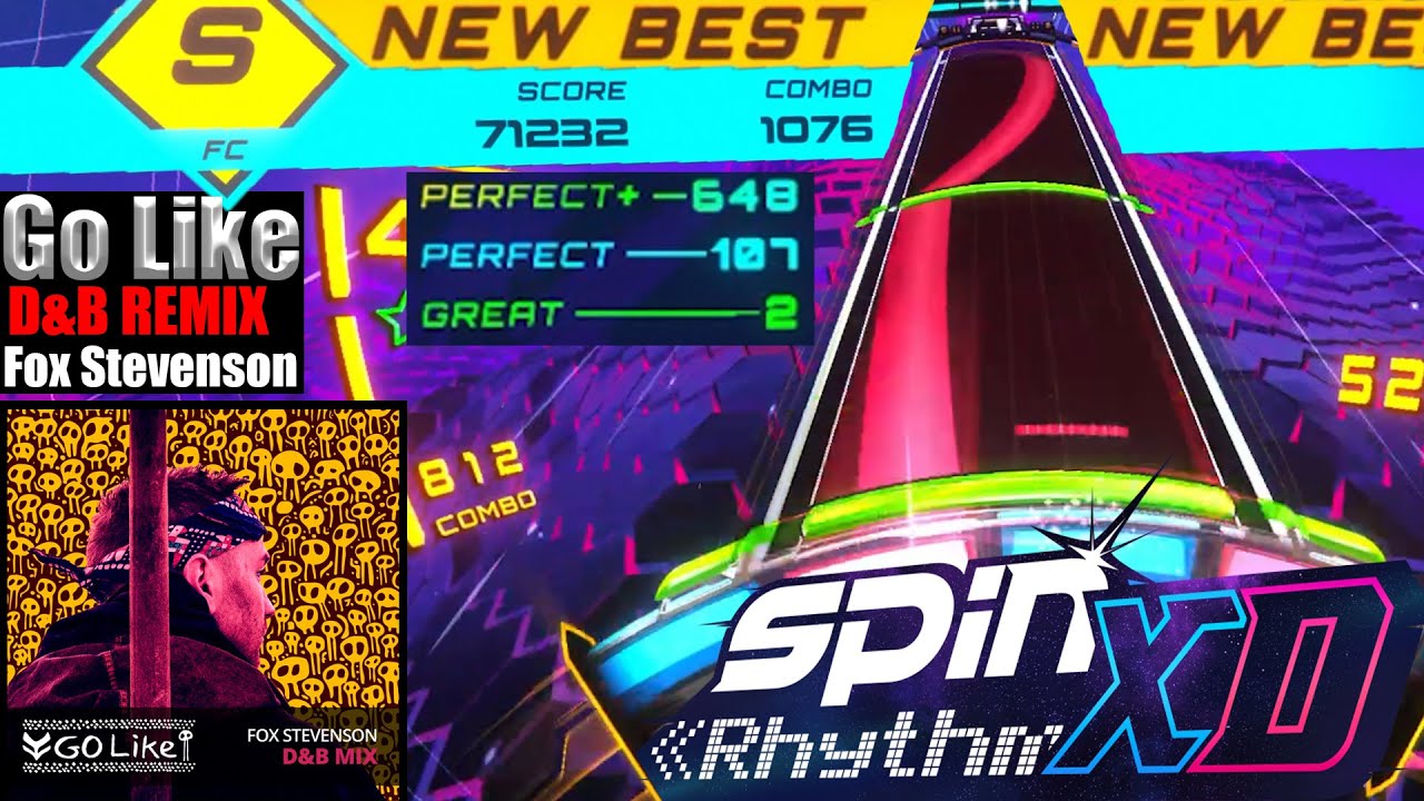 Go Like D&B Remix by Fox Stevenson (custom chart)- Spin Rhythm XD- I almost PFC'd this amazing song!