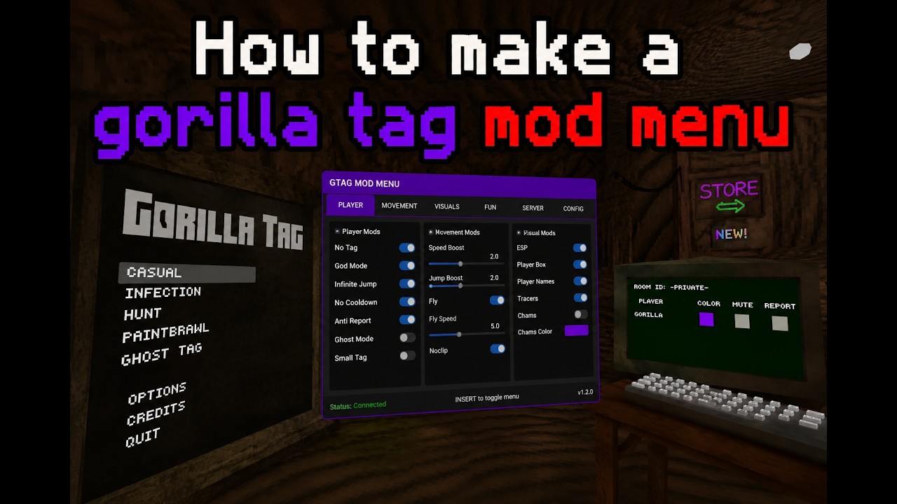 How to make a gorilla tag mod menu - YouTube