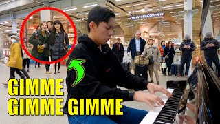 When I Play Abba Gimme Gimme Gimme Piano in Public | Cole Lam