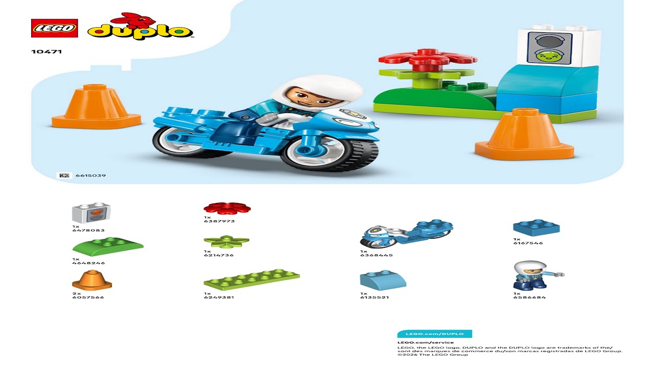 Duplo - Blue Police Motorcycle LEGO instructions