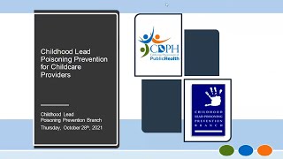 Lead Week 2021 Webinar for California Licensed Child Care Facilities and Child Care Providers