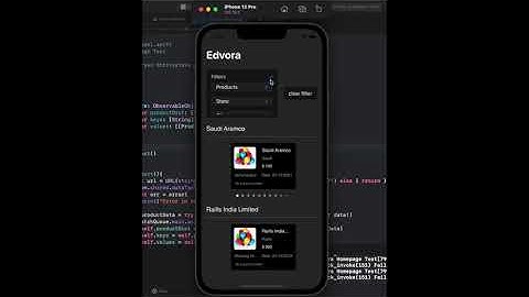 Edvora iOS Intern Project by Aryan Shrivastava