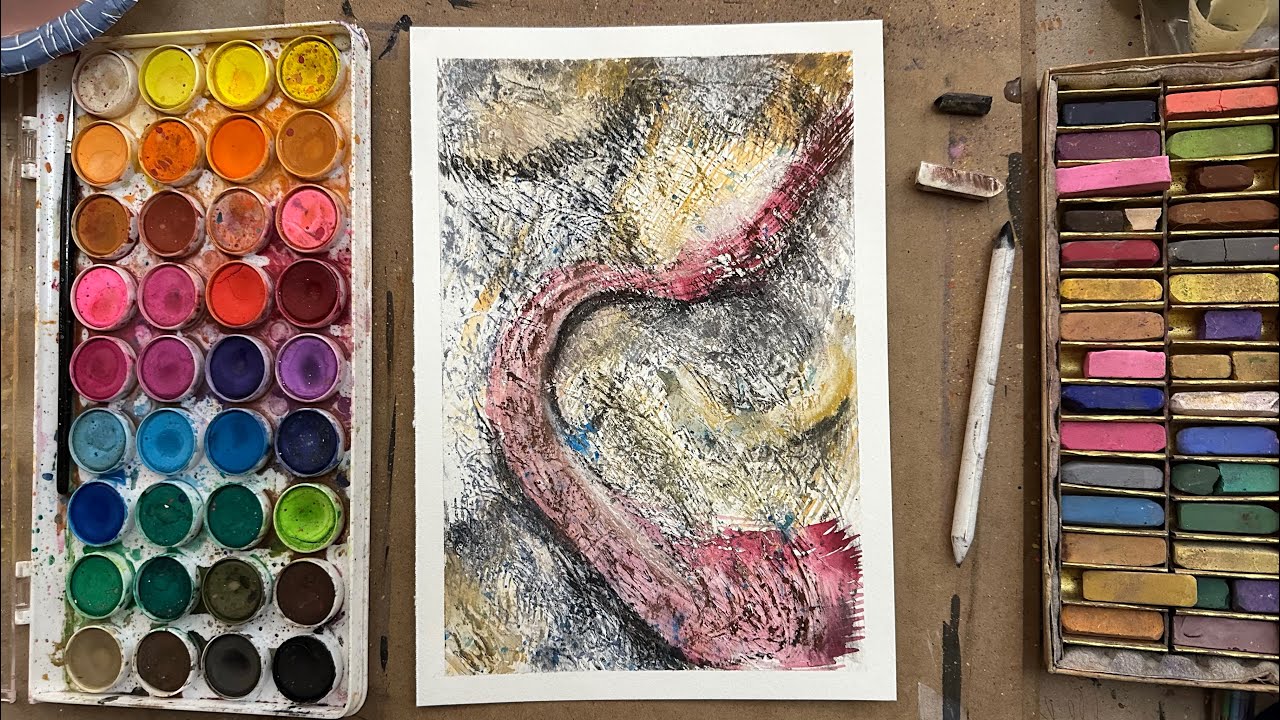 Open Studio Livestream 39 Abstract Mixed Media  Little Bit of Everything