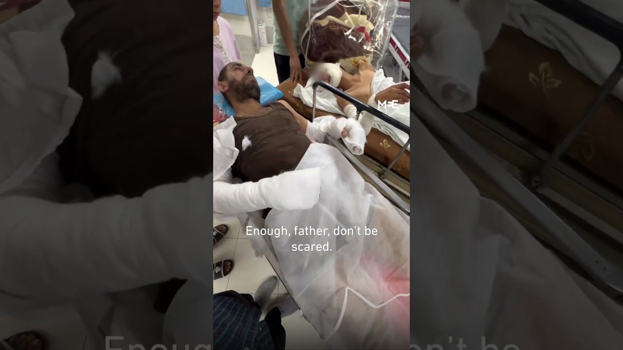 Dont be scared father   A moment between a Palestinian boy and his father in Gaza hospital