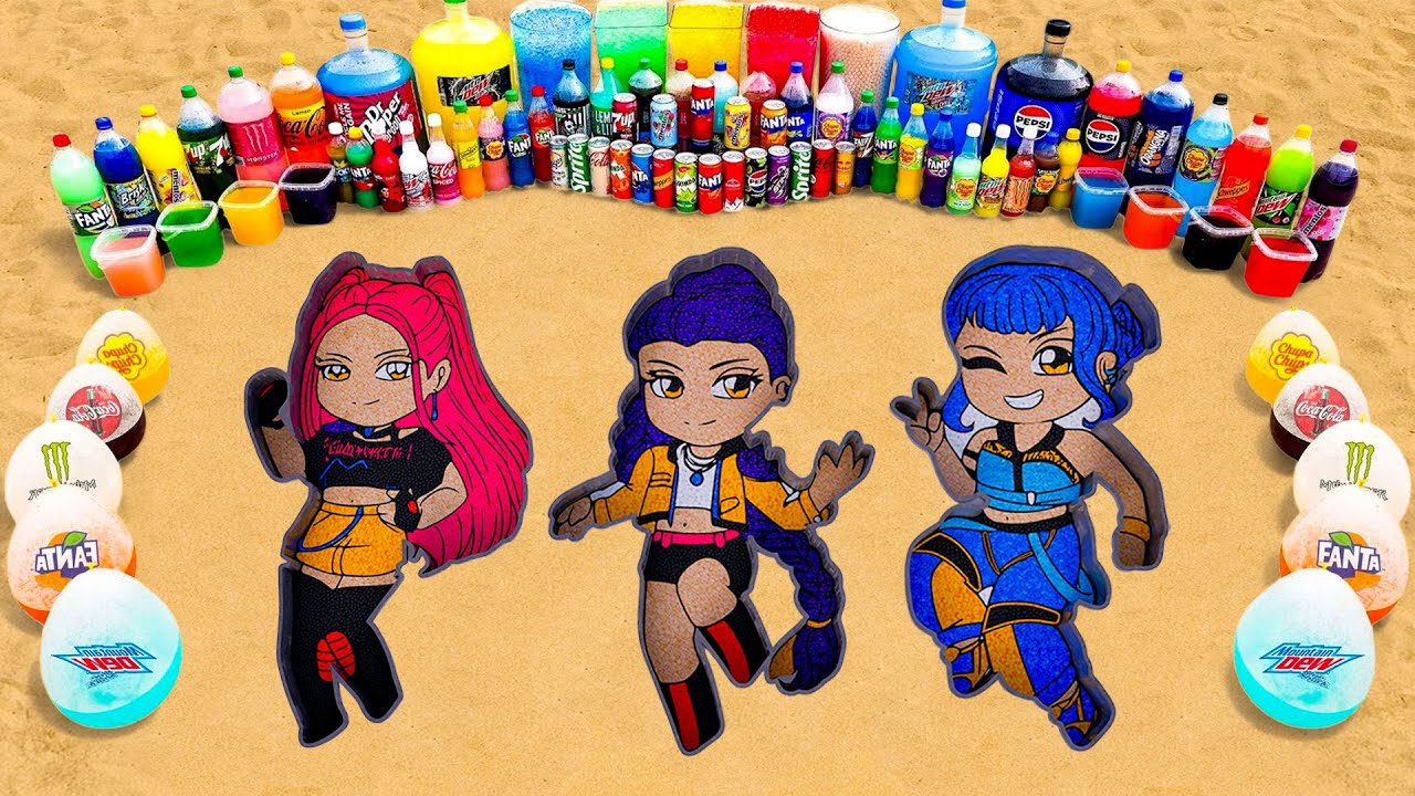 Как сделать KPop Demon Hunters из шариков Orbeez и цемента, экспериментируйте с Coca-Cola и Mento...