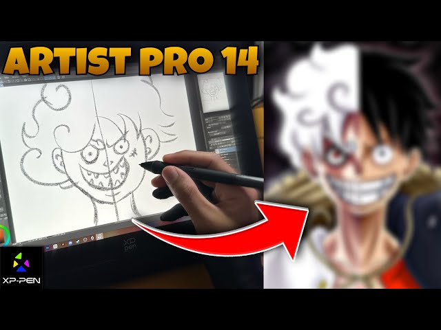 I received an XP-Pen Display and I made a Drawing of Luffy Gear 5 🆚 Luffy  [ Review Artist pro 14 ] 