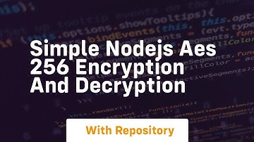 Simple nodejs aes 256 encryption and decryption