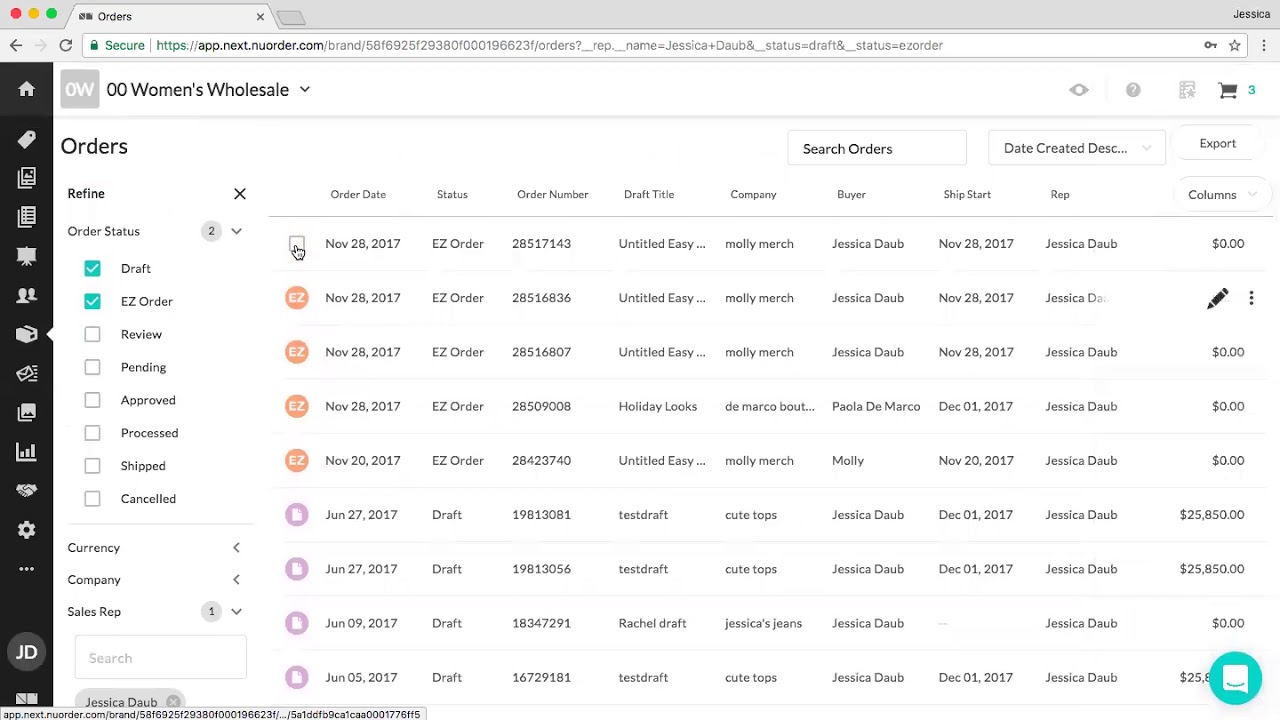 Orders page overview – NuORDER Help Desk Home