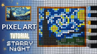 Pixel Art Tutorial: Drawing The Starry Night Step by Step 🌌🎨 
