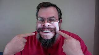 Steve Butler trying on the Steve Butler face mask