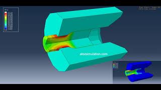 Extrusion of Aluminium and temperature rise simulation executed in Abaqus.