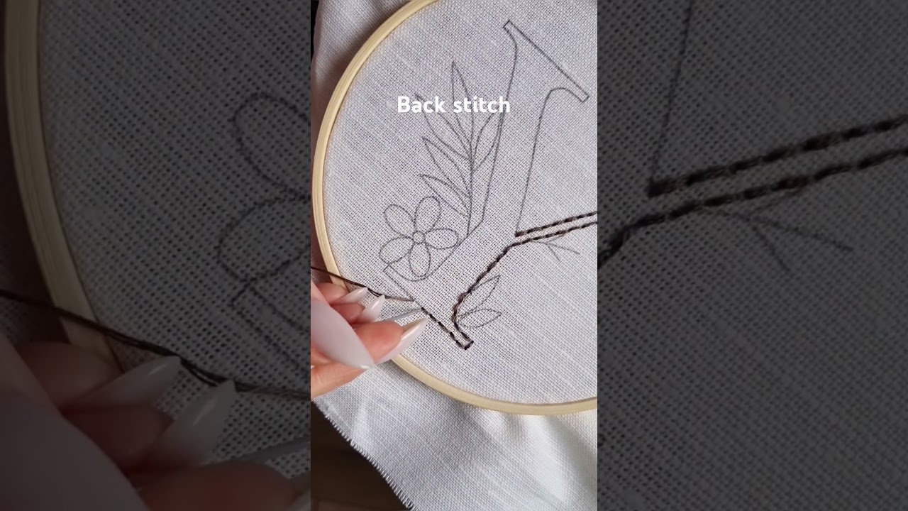 Back stitch Letter embroidery 