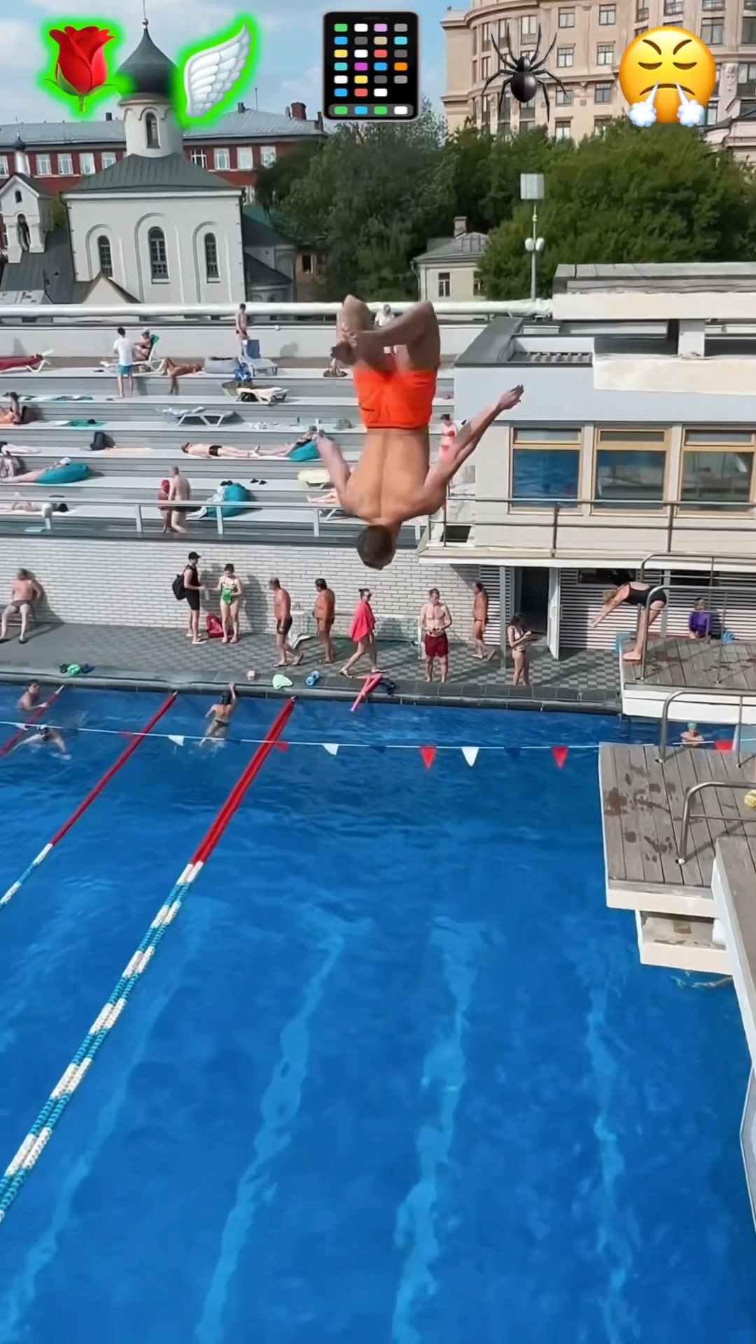 Stunts with Emojis pt.91??#kiryakolesnikov #prank #funny #comedy #stunt #parkour #flip