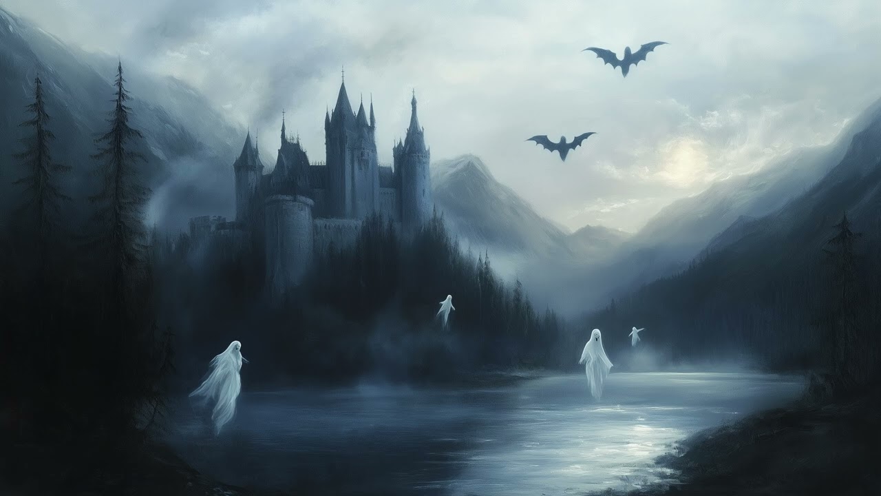 Ghost TV Art :: Haunted Castle Frame TV Art :: Spooky TV Screensaver :: Silent Video