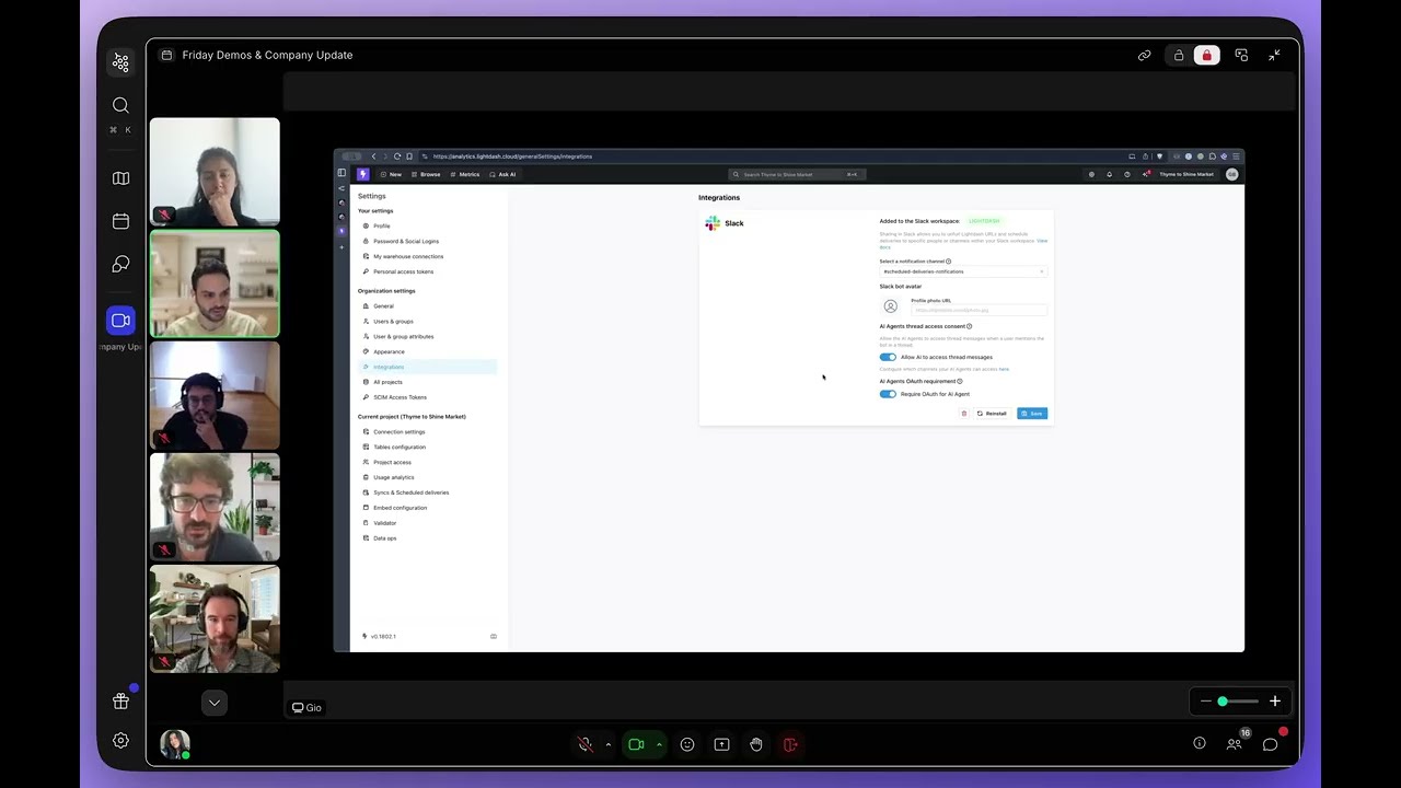 Lightdash demo: Secure AI agent access