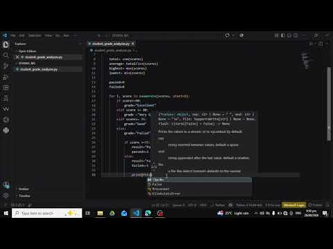 Student Grade Analyzer ( Python Programming) 