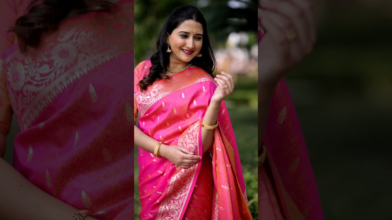Tulip Pink Banarasi Silk Saree