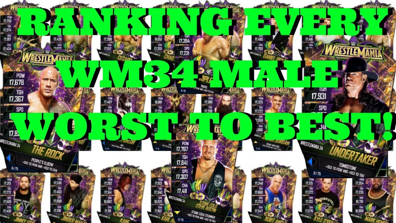 RANKING EVERY WM34 CARD FROM WORST TO BEST!!!    WWE Supercard  Season 4