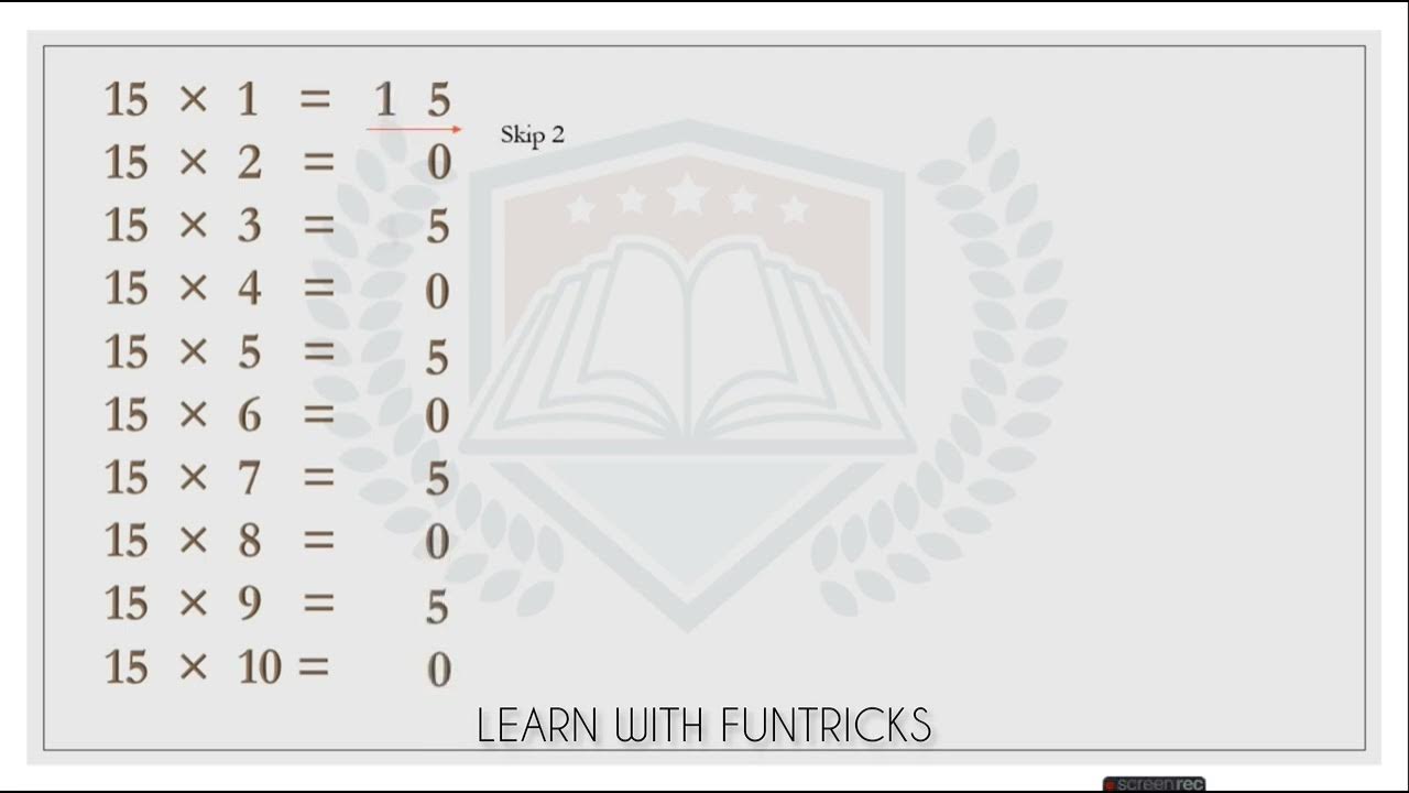 LEARN TABLE OF 15 WITH FUNTRICKS YouTube