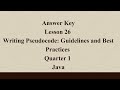 Writing Pseudocode: Guidelines and Best Practices | Q1 Java L26 P2 | SMILE ROAD