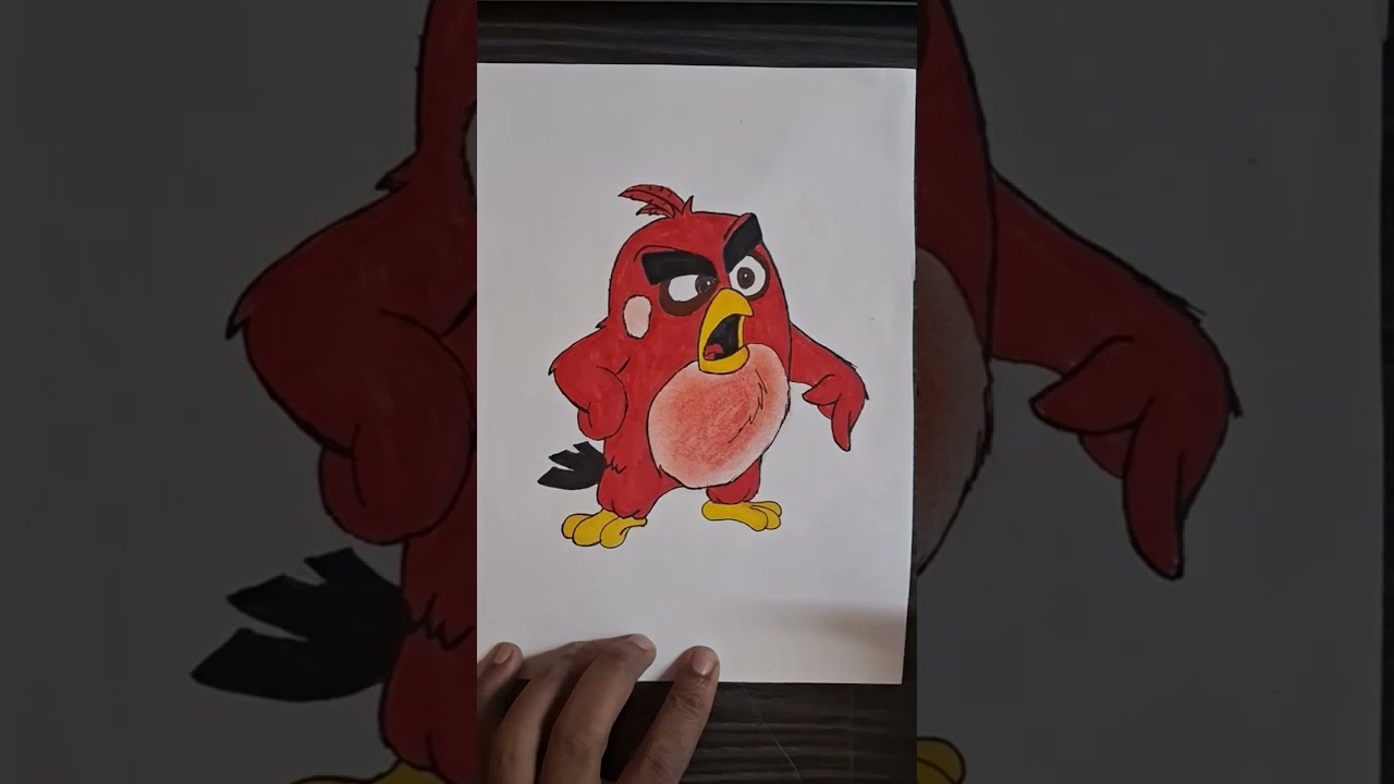 How to Draw Red Angry Bird | Angry Bird Drawing | Angry Birds 