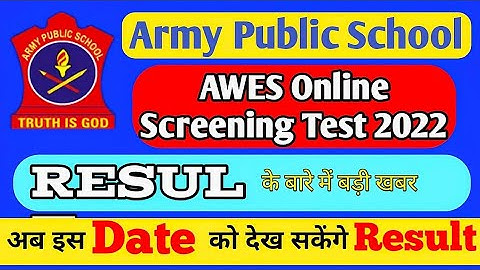 Army School AWES Results 2022 | APS TGT PGT PRT Result | Army Public School Cut off marks 2022,#awes