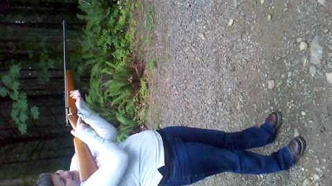 My girls first shot with small cal. 22 rifle