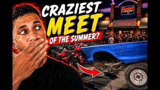 truck axle explodes at car meet !
