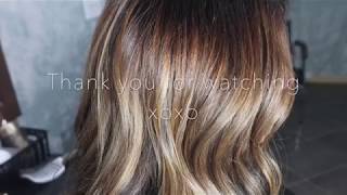 BEFORE AND AFTER from Red to caramel blonde