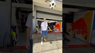 Bringing a touch of football to the paddock 🔥 #F1 #VCARB
