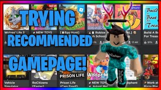 Trying The Roblox Recommended Games Page