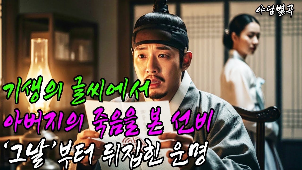 (야담별곡 33화) 기생의 글씨에서 아버지의 죽음을 본 선비.. 그날부터 뒤집힌 운명(야담,민담,설화,조선시대이야기)