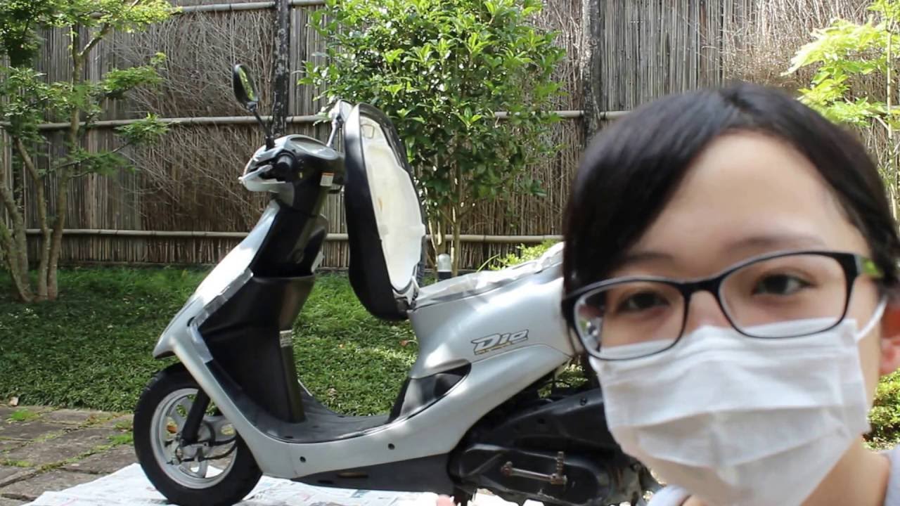 バイク女子 5000円でセルフ原付バイク塗装してみた Youtube