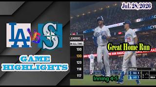Los Angeles Dodgers vs Seattle Mariners  Inning 4-5 Game Highlights 7/28/2026-MLB Season 2026.