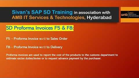 SAP Proforma Invoices F5 & F8 ECC n S4HANA | Sivan