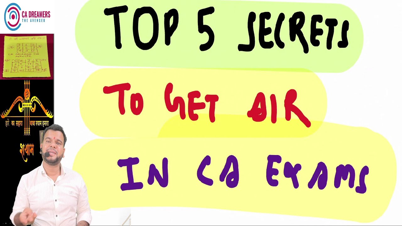 5 Secrets to Rank in Last Month : Study Tips and Tricks FOR AIR 1 in CA ...
