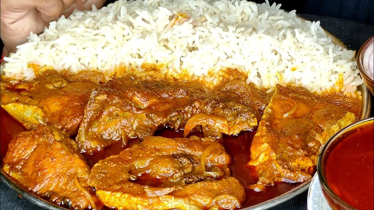 Basmati fish rice eating asmr fish rice eating challenge fish rice eating video fish rice