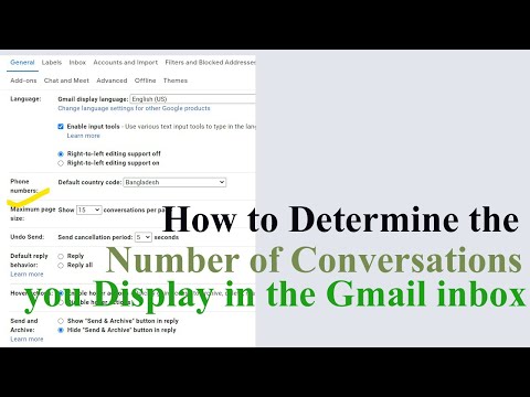 How to determine the number of conversations you display in the Gmail inbox || Bangla Tutorial 2022